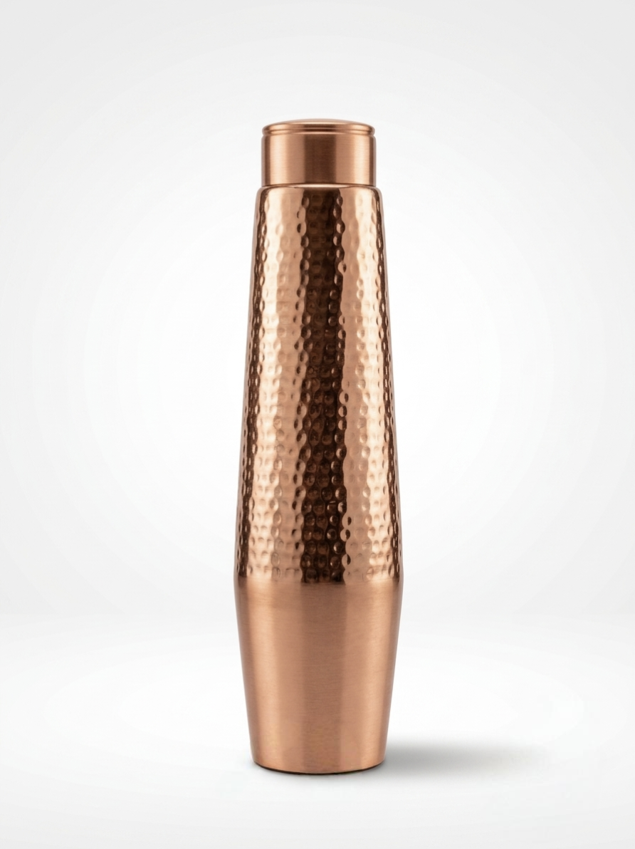 Crafted Copper Bottle – Half Hammered 950 ml H021 - विरासत