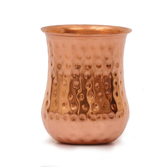 Round Hammered Copper Glass, Set of 2  Capacity: 300 Ml