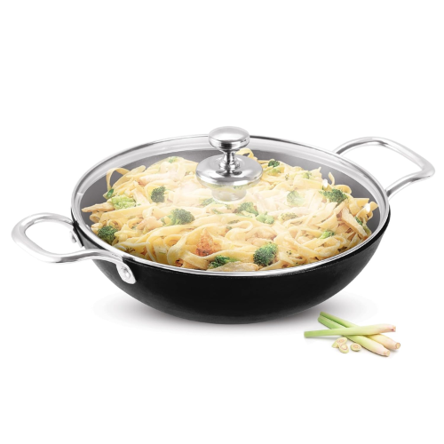 Iron Kadhai With Glass Lid 24CM