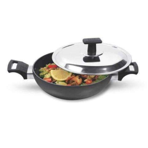 Kadhai Hard Anodized with Stainless Steel Lid