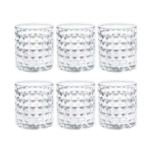 Knitts Whisky Glass Tumbler Set of 6 ( 260 ML / 380ML )