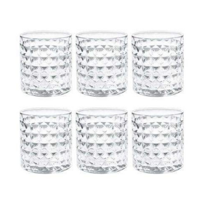 Knitts Whisky Glass Tumbler Set of 6 ( 260 ML / 380ML )