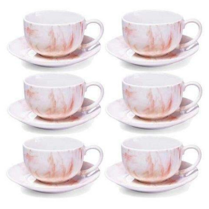 Marble cup & saucer Ceramic Mug Set of 12