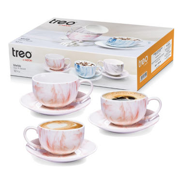 Marble cup & saucer Ceramic Mug Set of 12