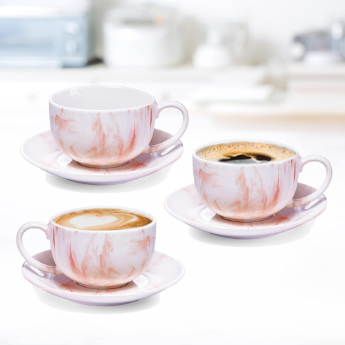 Marble cup & saucer Ceramic Mug Set of 12