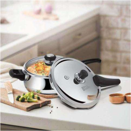 Pressure Cooker Outer Lid Curve Triply with Glass Lid 1.5Ltr / 3.5Ltr / 5.5Ltr