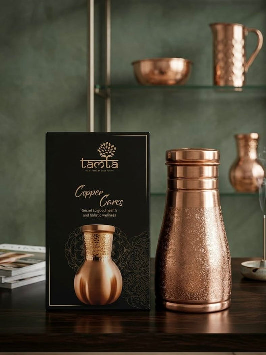 SURAI Handcrafted Matka  950 ml, Matte Finish S003 - ताम्र