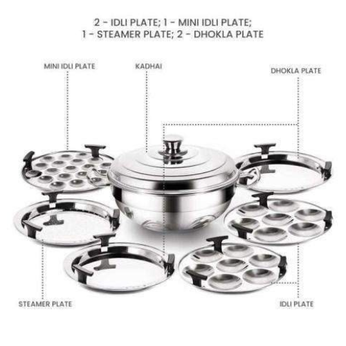 Stainless Steel Multipurpose Kadai with Lid