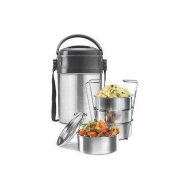 Steel On Stainless Steel Tiffin 3 / 4  Container