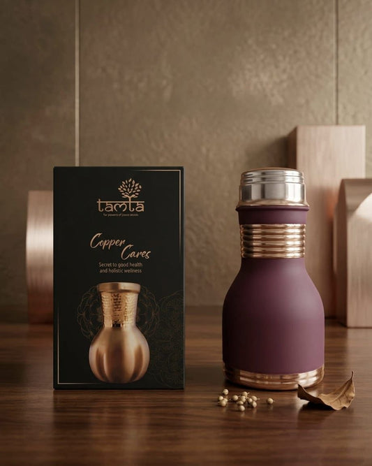 Designer Copper Bottle – 950 ml (शुद्ध)