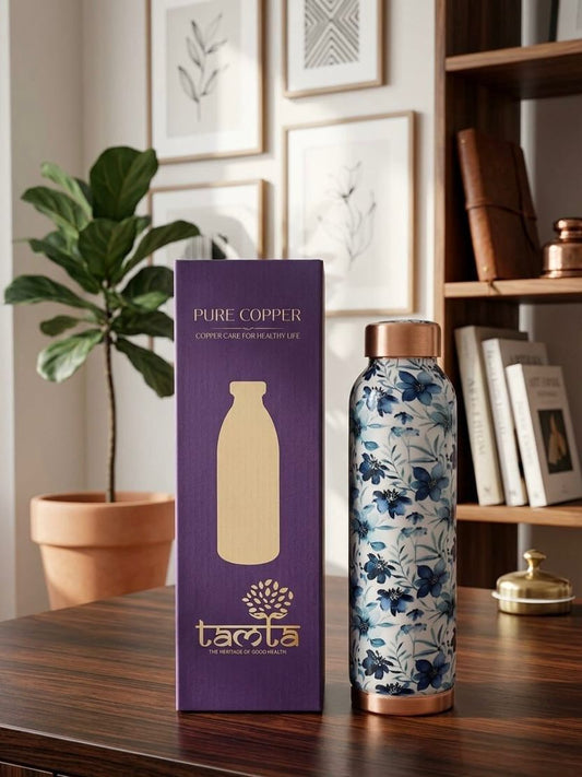 TIVRA T025 Meena Floral Copper Bottle 950 ml - आरोग्य