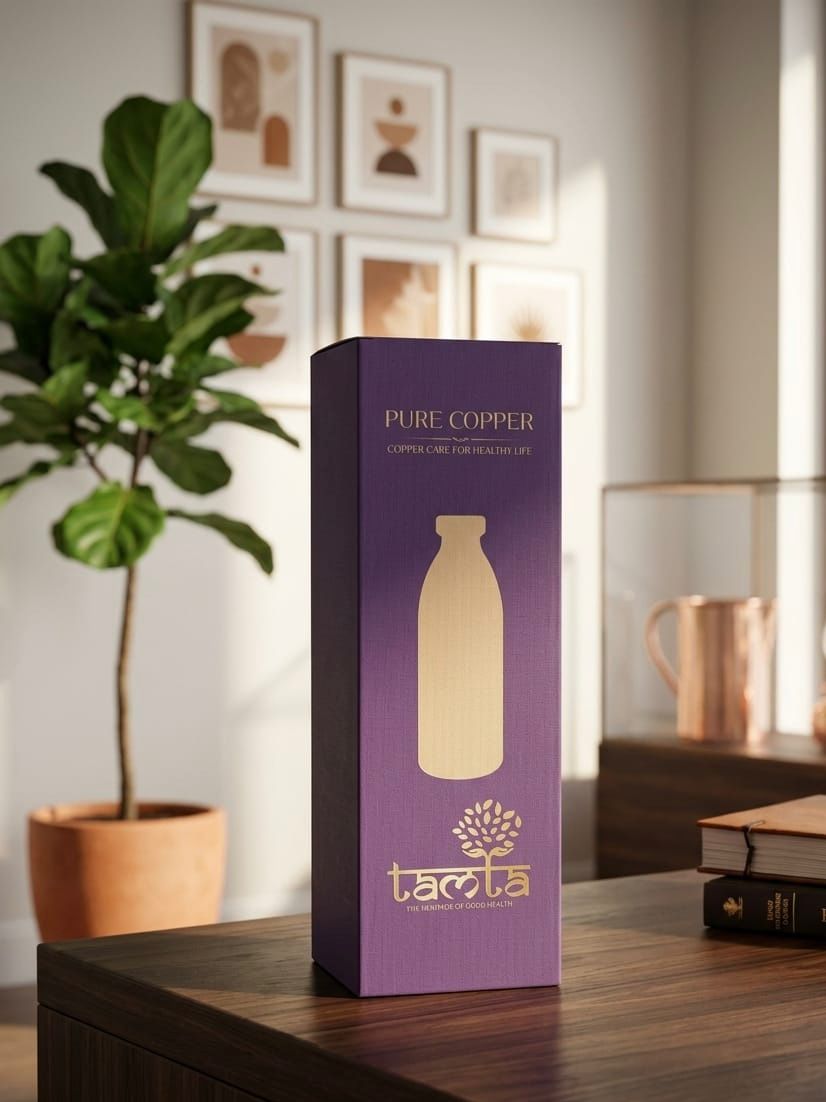 TIVRA T025 Meena Floral Copper Bottle 950 ml - आरोग्य