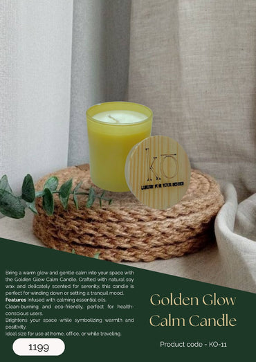 Golden Glow Calm Candle – Tranquility in a Jar