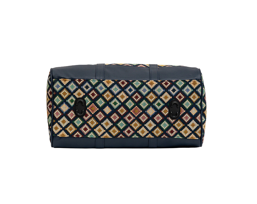 Multicolor Geometric Diamond Jacquard Travel Duffle Bag (Model: OMZ103)