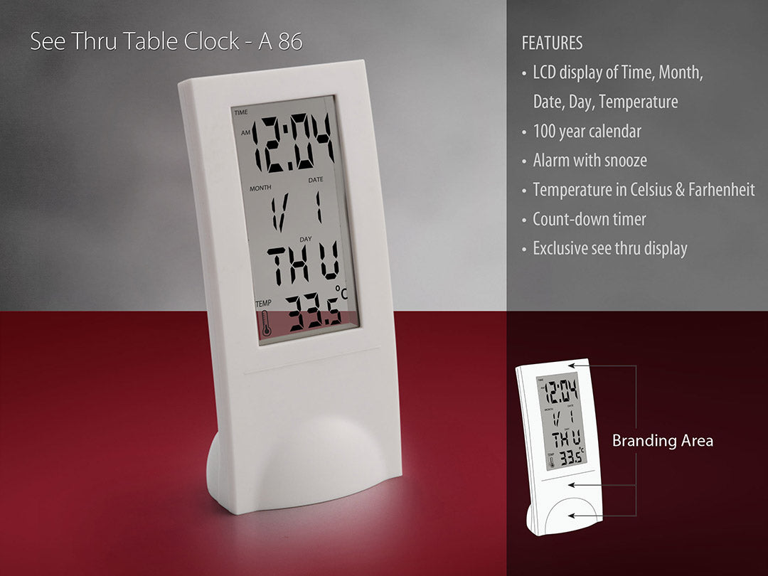 ulti-Function Digital Thermometer LED Display Abstract Plastic Alarm Clocks with Backlight