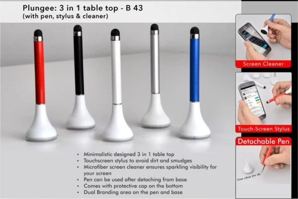 B43 – Plungee: 3 in 1 table top (Pen with stylus and cleaner)