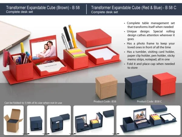 B58 – Transformer expandable cube: complete desk set