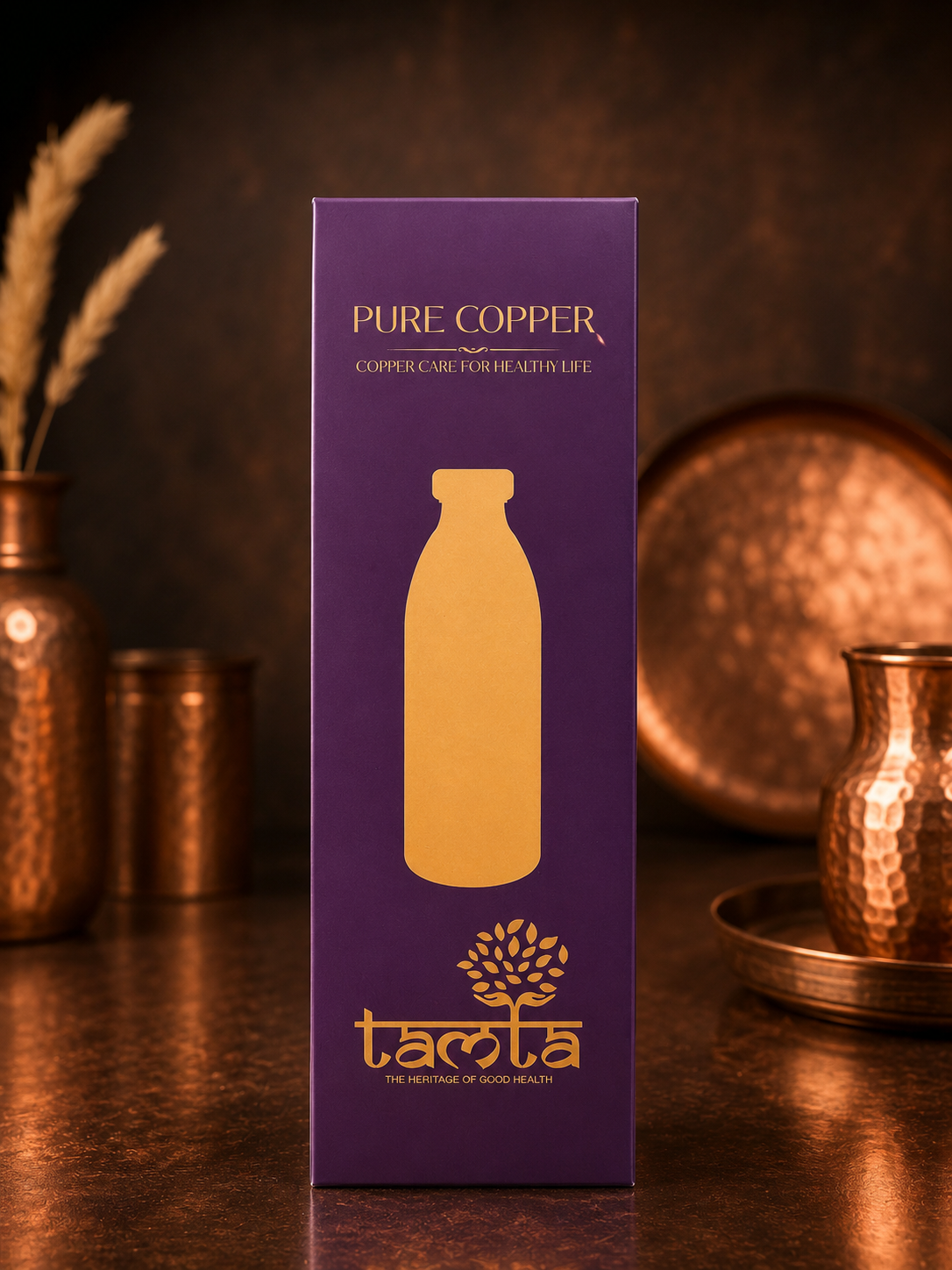 ETCHING Heritage Copper Bottle – Royal Matte Etch Edition 950 ml E015 - स्वास्थ्य