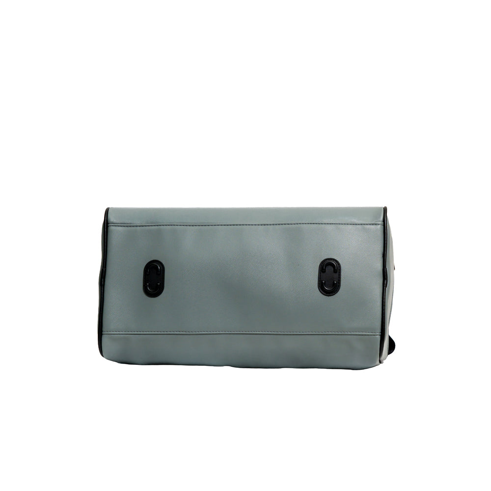 Dual-Tone Grey & Black Faux Leather Travel Duffle Bag (Model: TXL420)