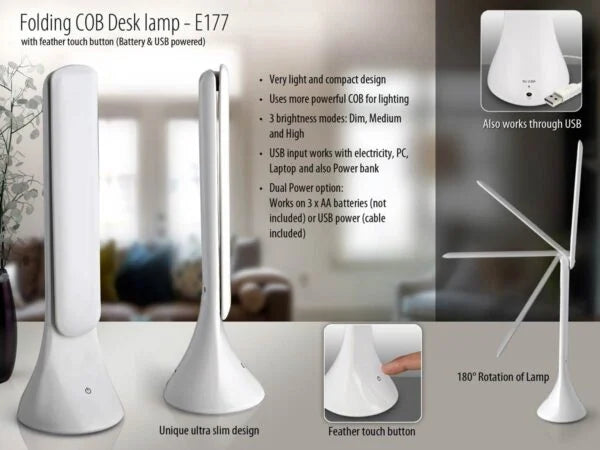 E177 – Folding COB Desk lamp with feather touch button