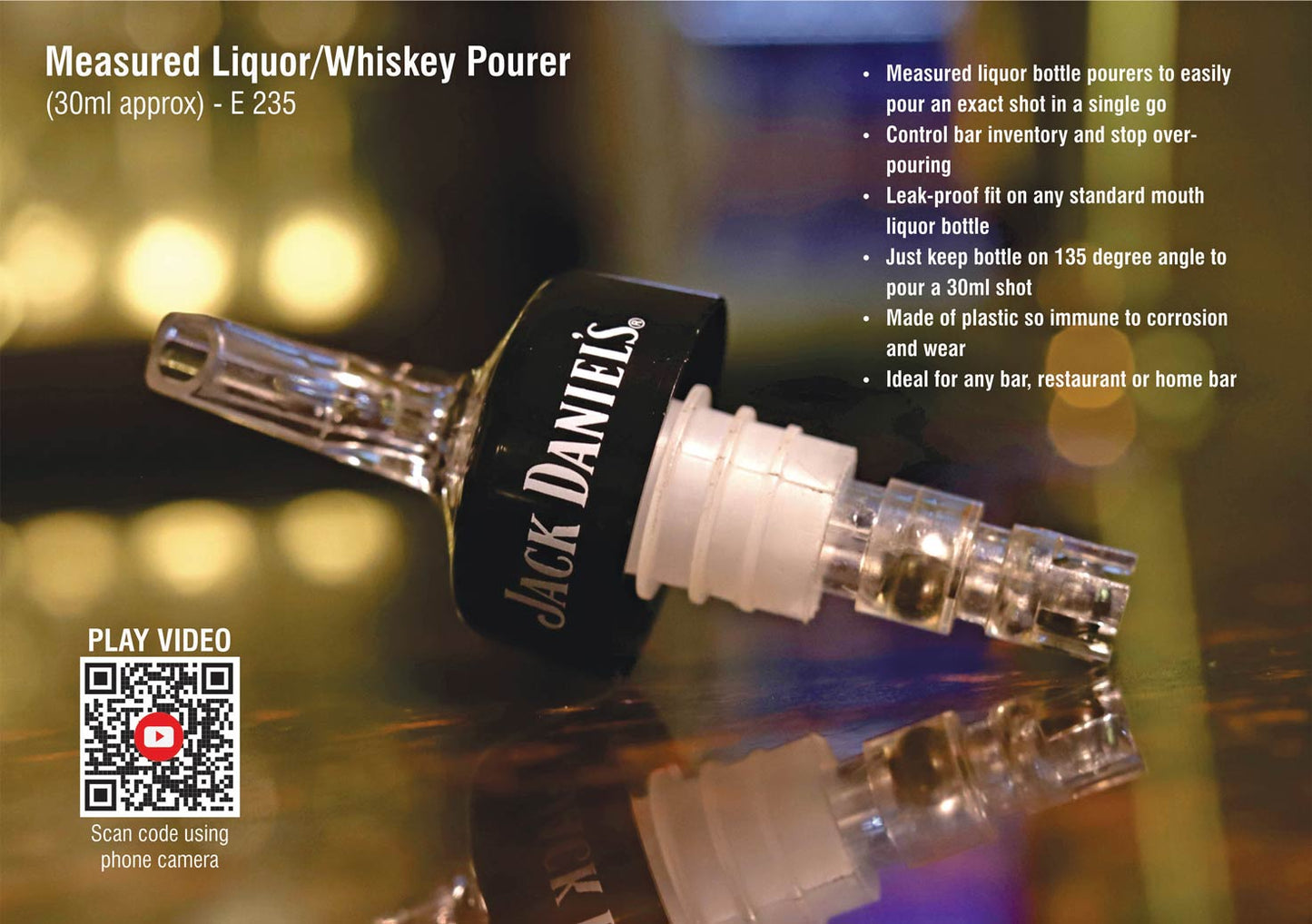 E235 – Measured Liquor/whiskey pourer (30ml approx)