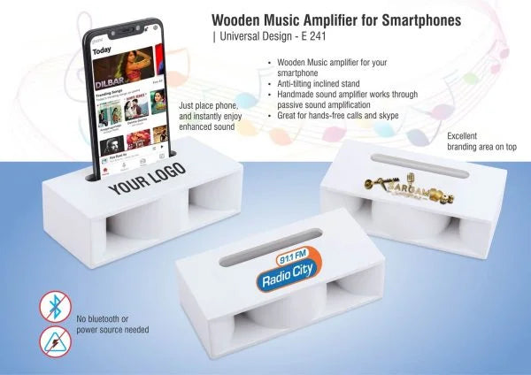 E241 – Wooden Music Amplifier for Smartphones | Universal Design