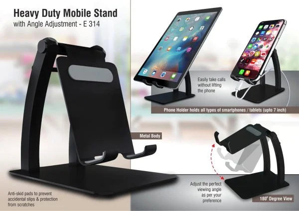 E314 – Heavy duty Metal Mobile stand with angle adjustment