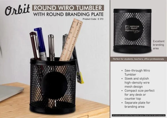 E373 – Orbit: Round Wiro tumbler with Round Branding Plate
