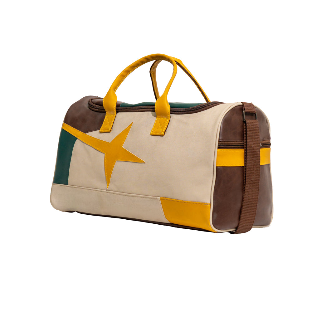 Multicolor Star Patchwork Faux Leather Travel Duffle Bag (Model: TXL400)