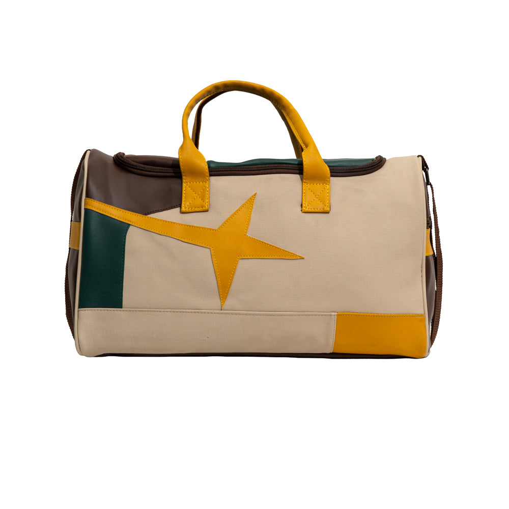 Multicolor Star Patchwork Faux Leather Travel Duffle Bag (Model: TXL400)