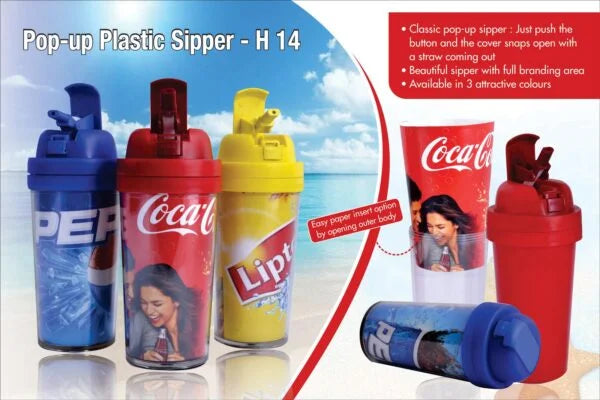 H14 – Pop-up plastic sipper (paper not included)