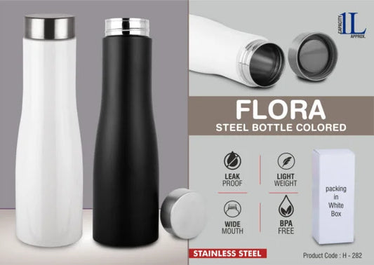 H282 – Flora Steel single wall bottle Colored | Capacity 1L approx