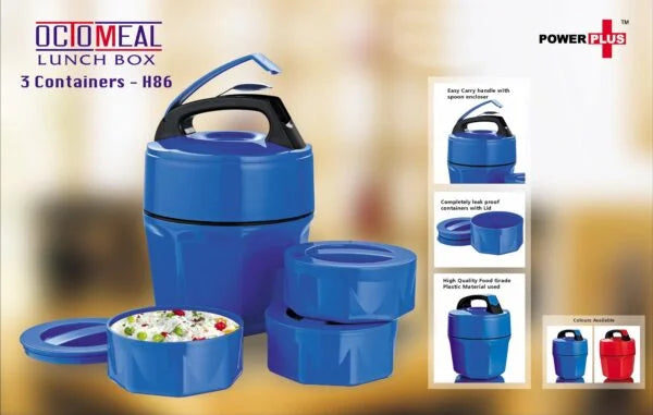 H86 – Octomeal Lunch box – 3 containers (plastic)
