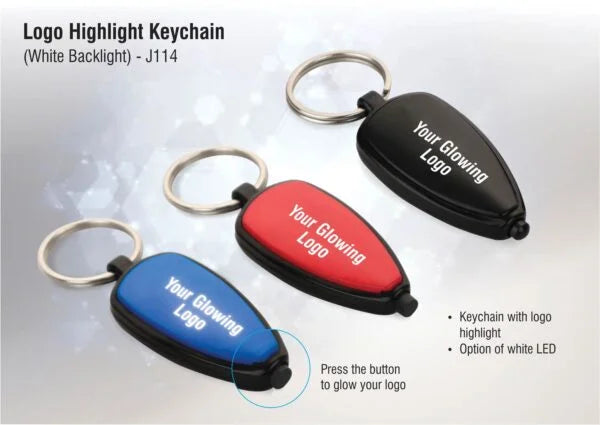 J114 – Logo highlight keychain (white backlight)