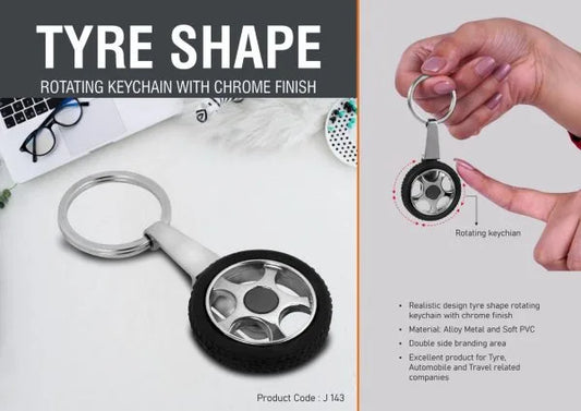 J143 – Tyre shape rotating keychain