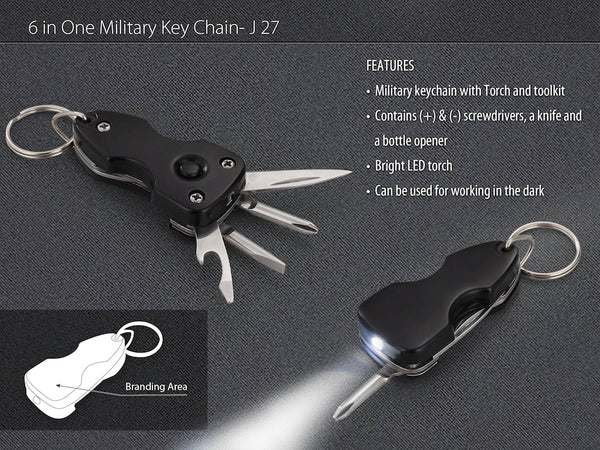 J27 - 6 In 1 Military Keychain
