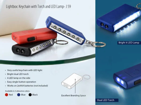 J59 – Keychain with torch and 6 LED lamp
