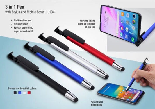 L134 – 3 in 1 Pen with stylus and mobile stand