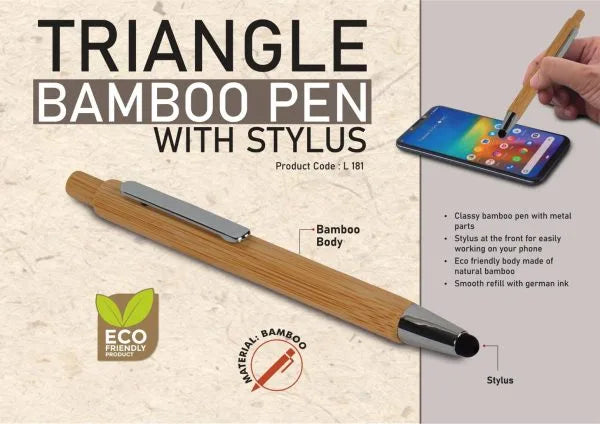 L181 – Triangle Bamboo pen with stylus