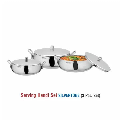 Serving Dish -Silvertone 3 Pcs Gift Set