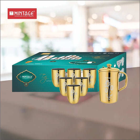 Lemon Set-Taj Laser ( 7 PC Set - Golden PVD Coated)