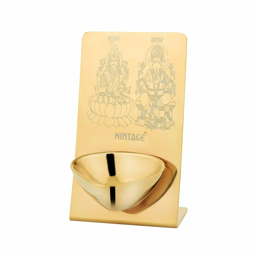 Diya With Stand Golden Pvd Coated